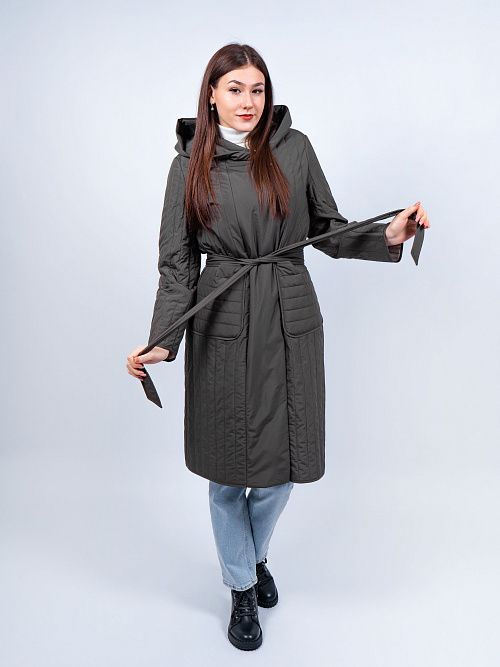 N726101/1 Пальто утепленное женское зеленый Baimuni 