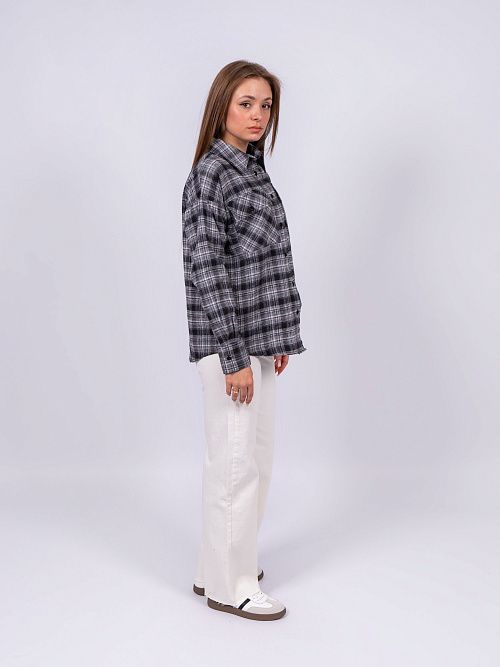 7415 Рубашка женская серый MYD 