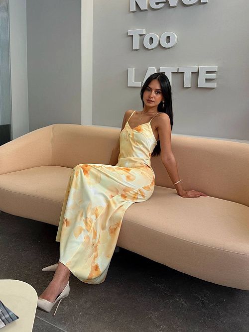 7488 Платье женское желтый  GIRL 