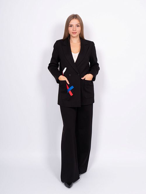 241009 Пиджак женский черный MIRA MIA 