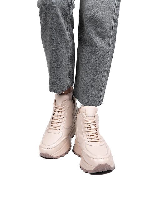 AS567-L181-15ZM Ботинки женские натуральная кожа бежевый 365 