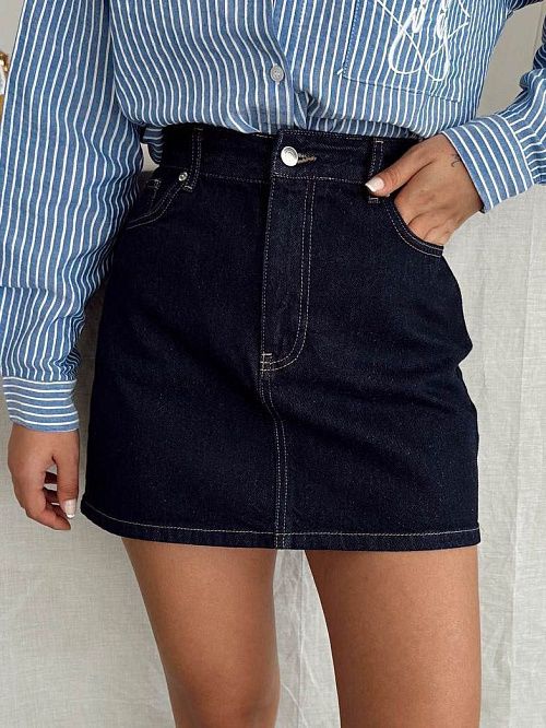 9565 Юбка женская темно-синий GIRL 