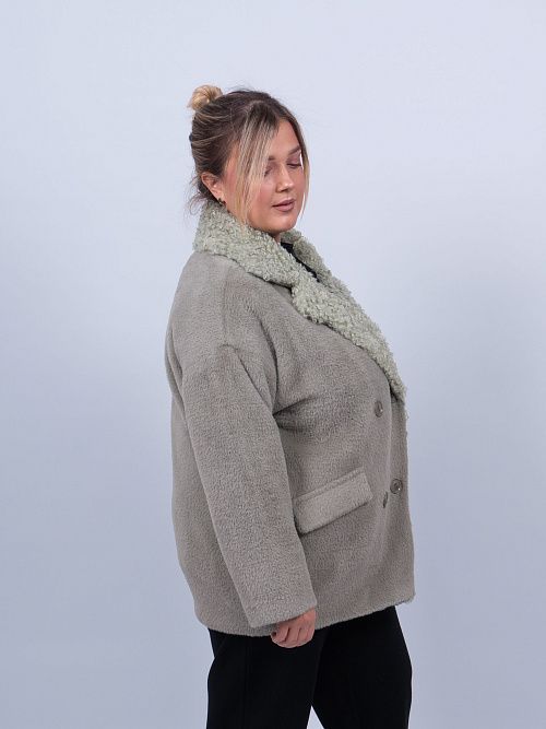 Дубленка укороченная Торони женская зеленый KЛЮКVА 