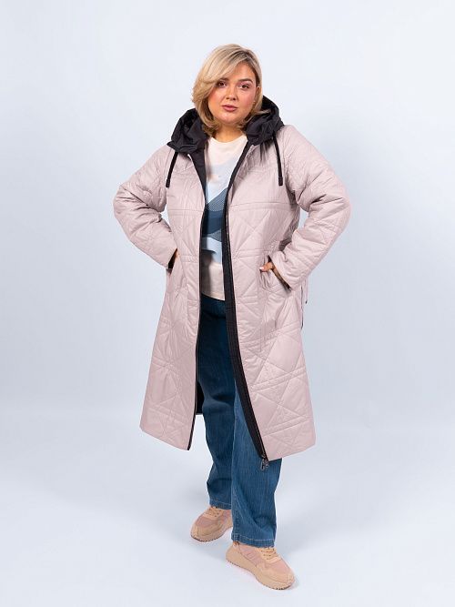 2699D Пальто утепленное женское бежевый Baimuni 