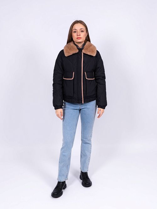9167-1 Куртка женская черный Baimuni 