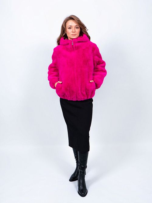 25-ELSX-009-3 Полушубок женский фуксия Sempati 