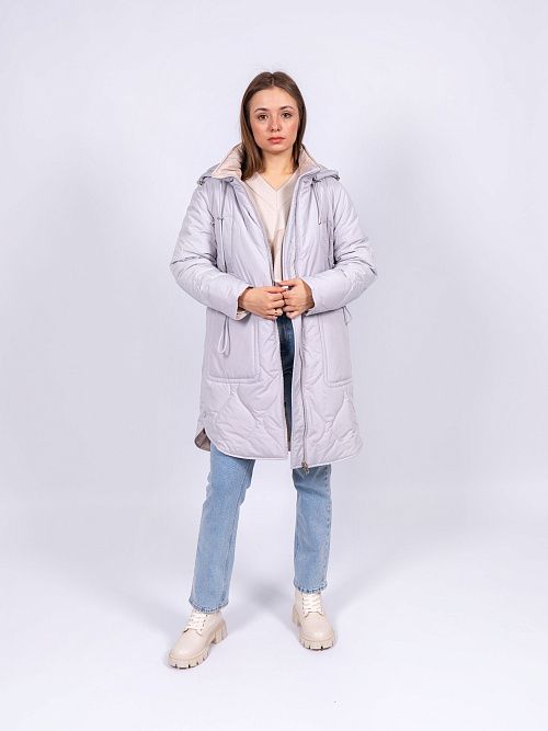 9209 Пальто женское светло-серый Baimuni 
