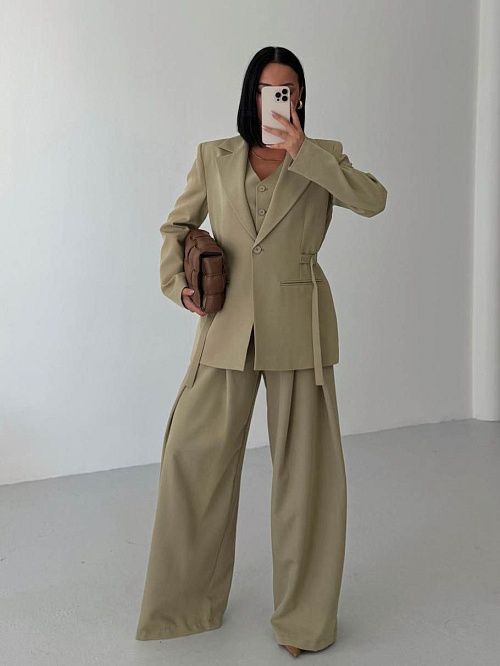 7476-green Пиджак женский зеленый GIRL 