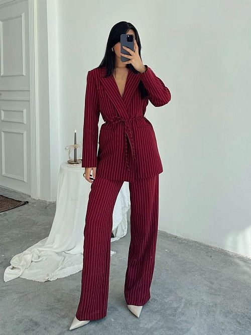 4124 Пиджак женский бордовый GIRL 