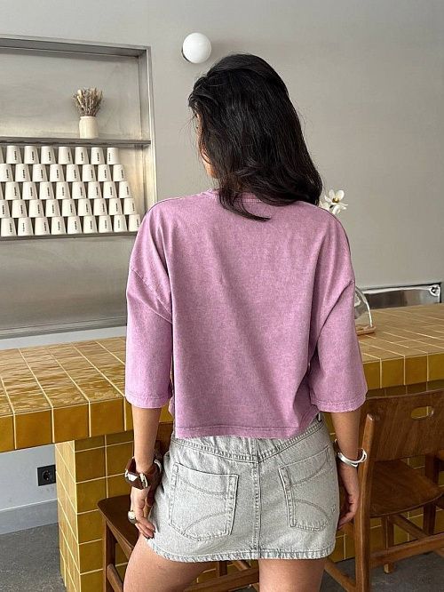 4622 Футболка женская сиреневый GIRL 