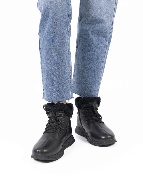 DBY-RA003-006-7M Ботинки женские натуральная кожа черный 365 