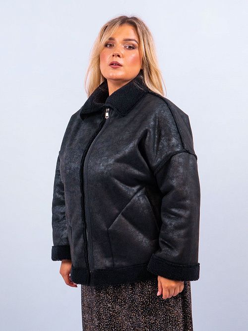 Дубленка Мечта женская черный ZAR STYLE 