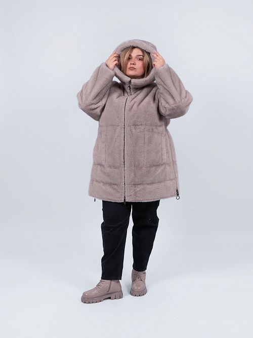 LM9004/2 Куртка женская двухсторонняя коричневый Baimuni 