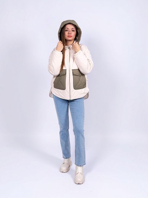 7616 Куртка женская бежевый Baimuni 