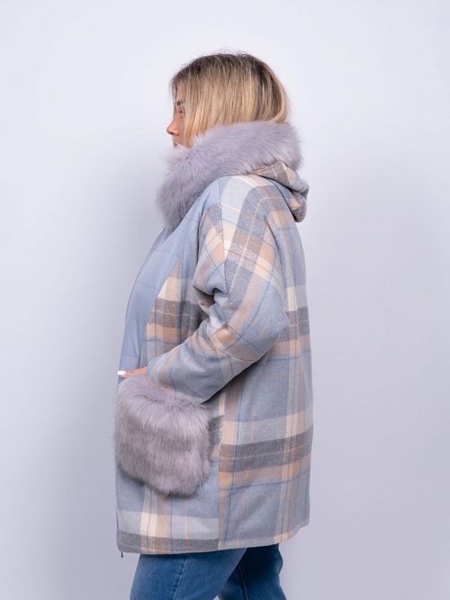 33-110039-1454-42 Пальто Бергамо-new женское голубой КЛЮКVА 