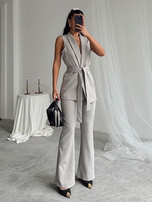 7461 Брюки женские серый  GIRL 