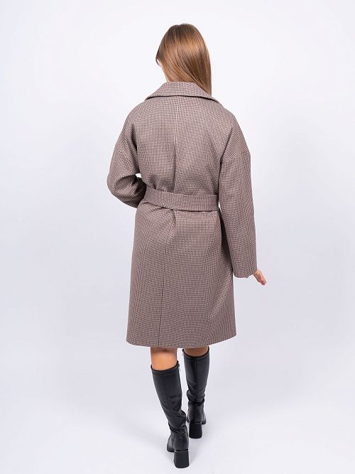 KR-291-Гус.лапка723 Пальто женское коричневый Sempati 