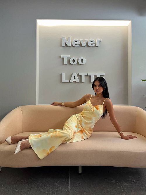 7488 Платье женское желтый  GIRL 