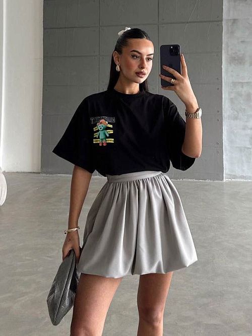 7419 Юбка женская серый GIRL 