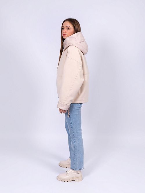 7610-1 Куртка женская бежевый Baimuni 