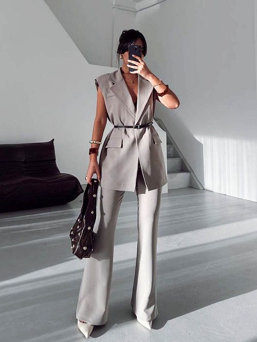 7459 Жилет женский серый GIRL 