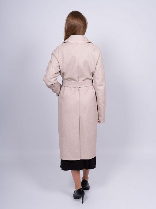 KR-227N/6-Рубчик Пальто женское бежевый 365 