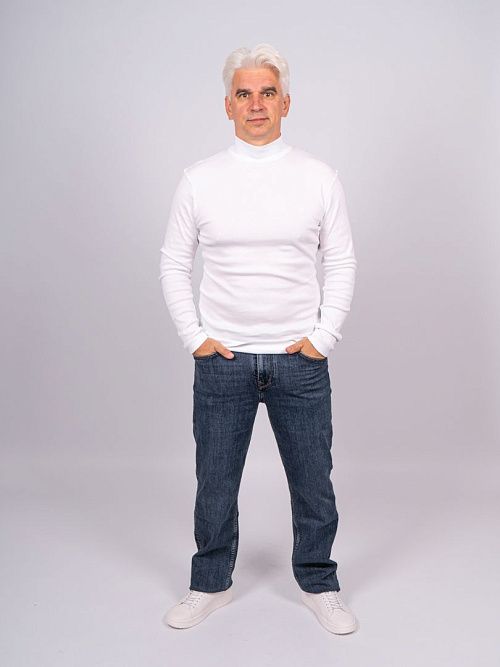 822-0453.O315.Y000.L.W0011 Водолазка мужская белый LUXOR 