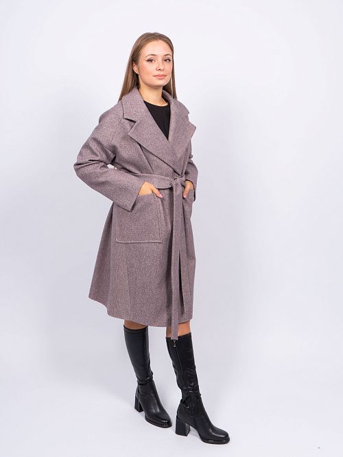 KR-291-Рубчик Пальто женское темно-коричневый Sempati 