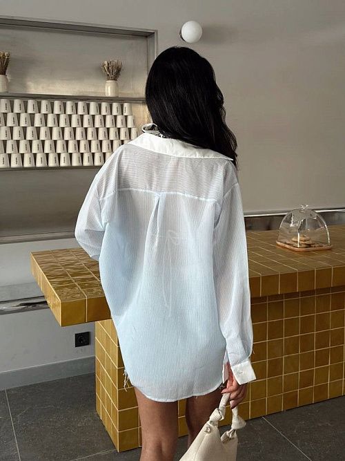 2581 Рубашка женская голубой GIRL   