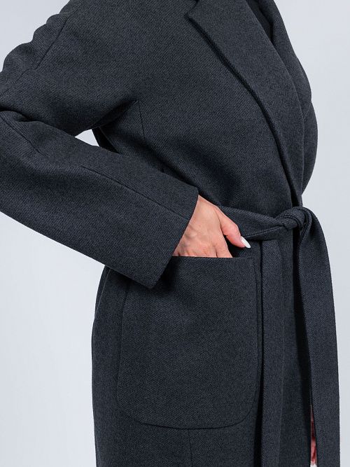 KR-293-Рубчик-14 Пальто женское темно-серый 365 