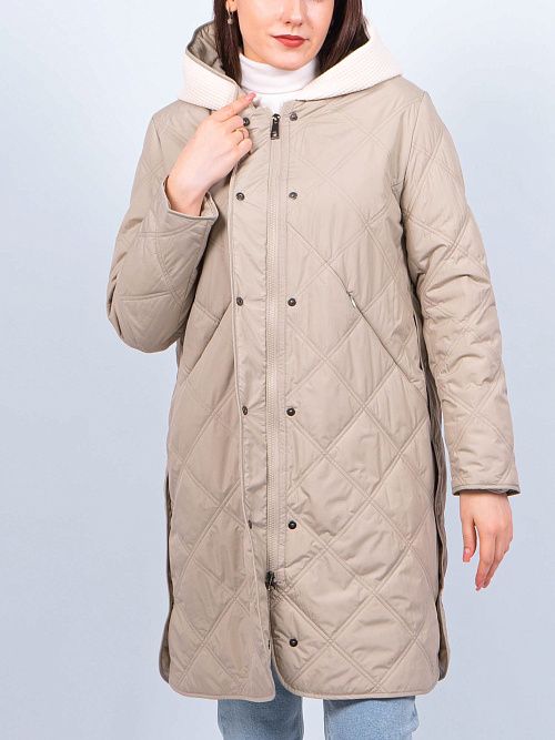 N72671 Пальто утепленное женское бежевый Baimuni 