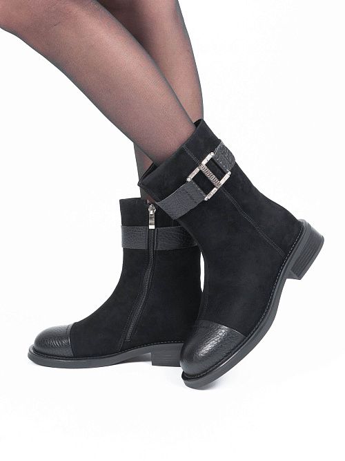 JA291-X57-P1386M Ботинки женские натуральная кожа черный 365 