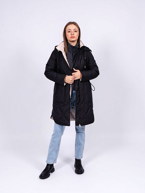 9209-1 Пальто женское черный Baimuni 