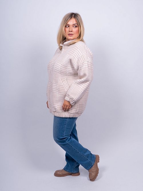 Пастель куртка удлиненная женская бежевый ZAR STYLE 