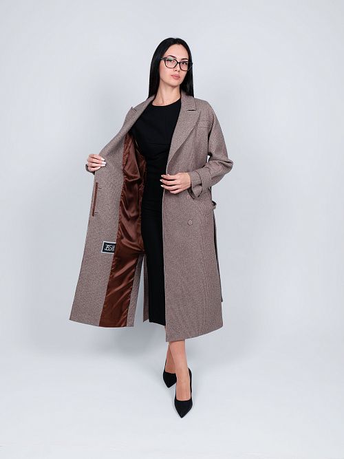 KR-309-МЗ-кор Пальто женское коричневый 365 