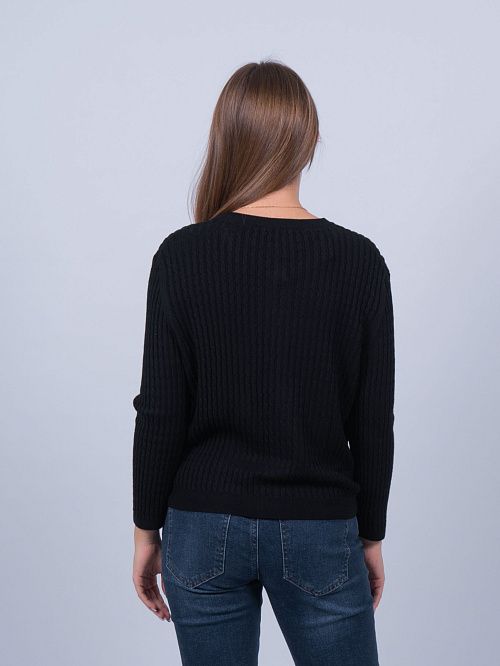 HRK-7004 Джемпер женский черный SERIANNO 