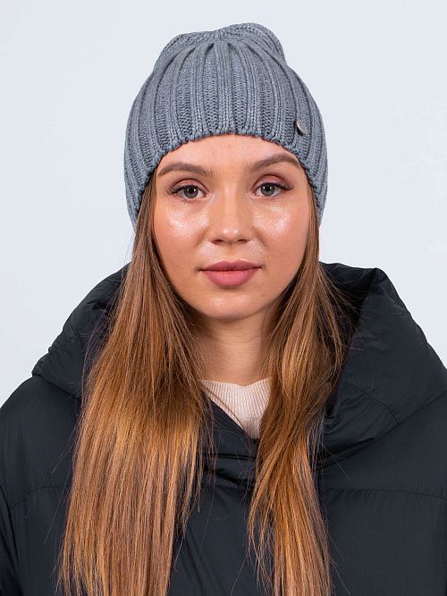 ЛАЙКА Шапка женская темно-серый ELITE LINE 