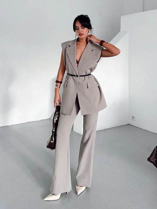 7459 Жилет женский серый GIRL 