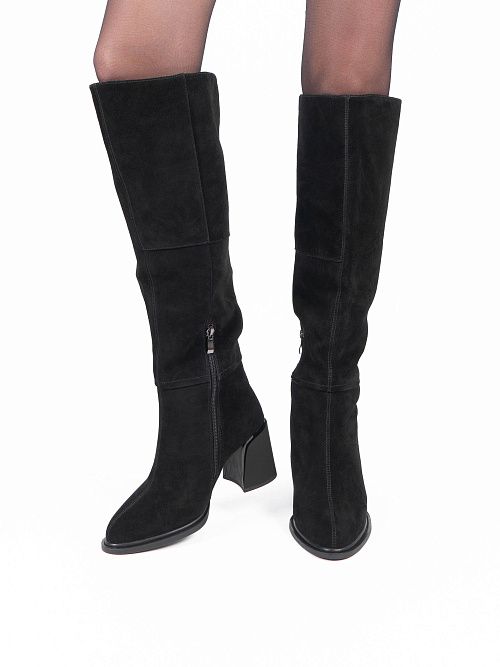 H179B-6117-2BZM Сапоги женские натуральная кожа черный 365 