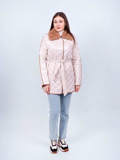 M26050 Куртка удлиненная женская бежевый Baimuni 