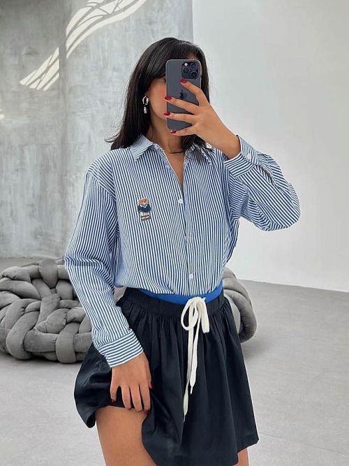 2560 Рубашка женская синий GIRL   