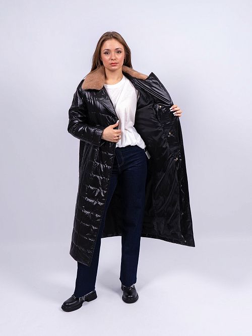 M25539-YT1 Пальто женское черный ILAMONER 