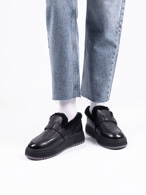 DBY-RA011-003-1M Полуботинки женские натуральная кожа черный 365 