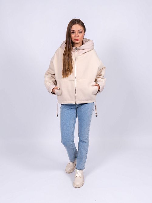 7610-1 Куртка женская бежевый Baimuni 