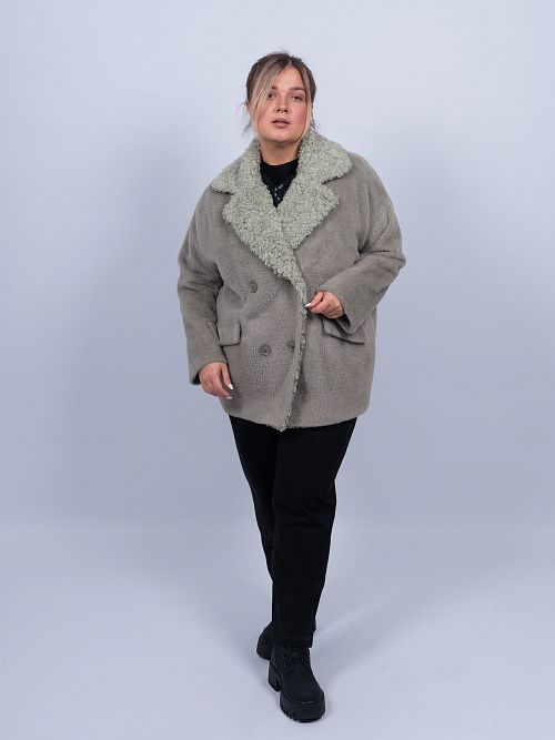 Дубленка укороченная Торони женская зеленый KЛЮКVА 