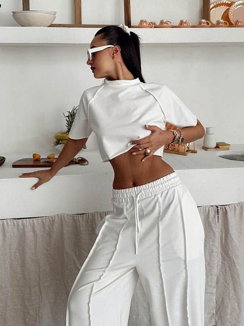 4614 Брюки женские белый GIRL 