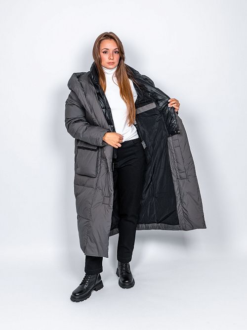 78127/14 Пальто женское серый Baimuni 