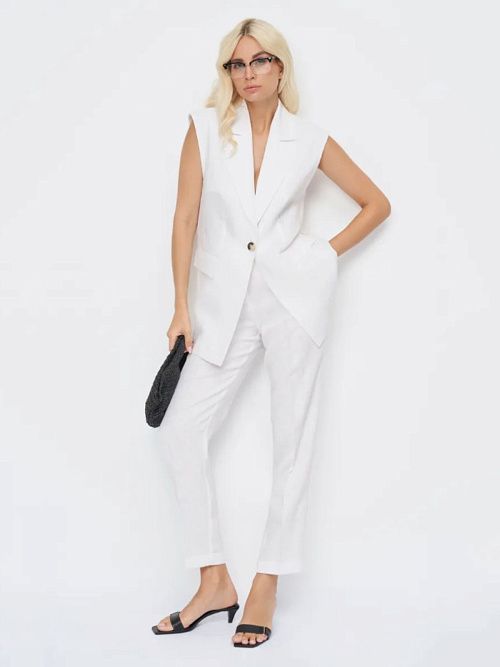 52108-БР Брюки женские белый ELECTRA STYLE 