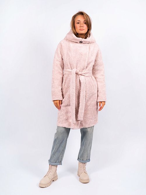 4У-0015/2м-3181/1 Пальто меховое женское ванильный ELECTRA STYLE 