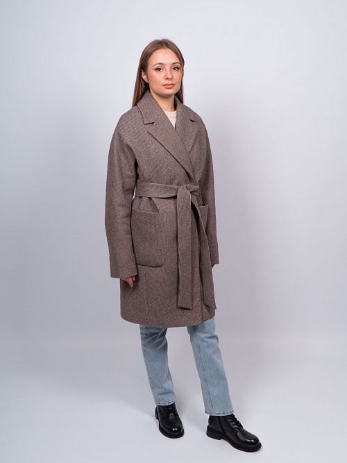 KR-293-МЗ-т.кор Пальто женское темно-коричневый 365 